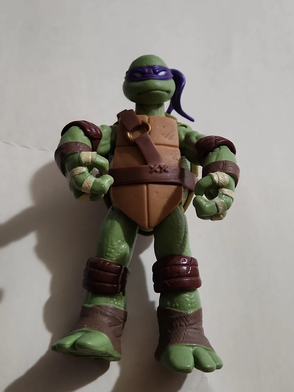 Source Unknown Green Turtle Action Figure with Purple Mask and Brown Armor